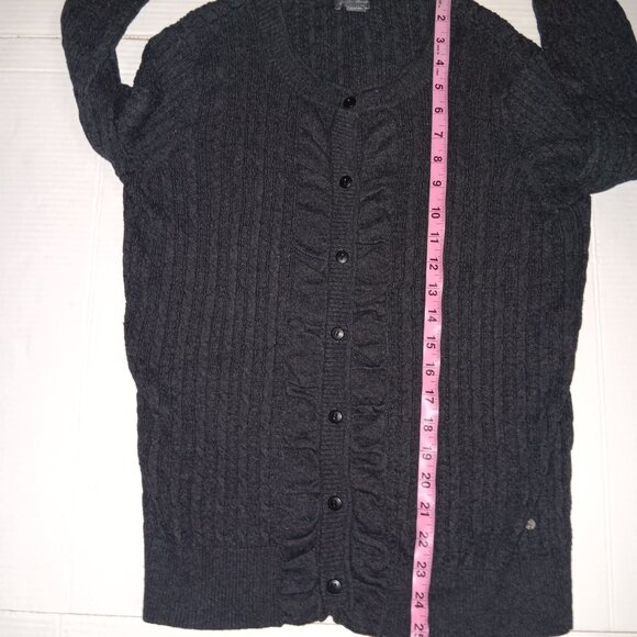 EDDIE BAUER RIBBED BUTTON UP CARDIGAN - Picture 4 of 9